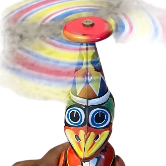 Vintage Inspired Duck on a Tricycle Metal Wind-Up Tin Toy - Picture 7 of 13